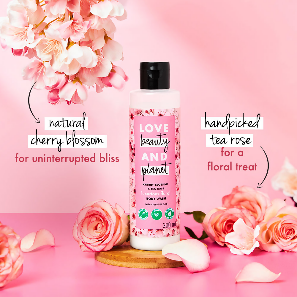 Love Beauty And Planet Cherry Blossom & Tea Rose Body Wash | Grocsy