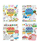 Jolly Kids Fun Learning 500 Activities Books Set of 4| Ages 3-8 years Thinking Skills Activities Learning Counting, Spelling, Solve Puzzle Activities | Grocsy