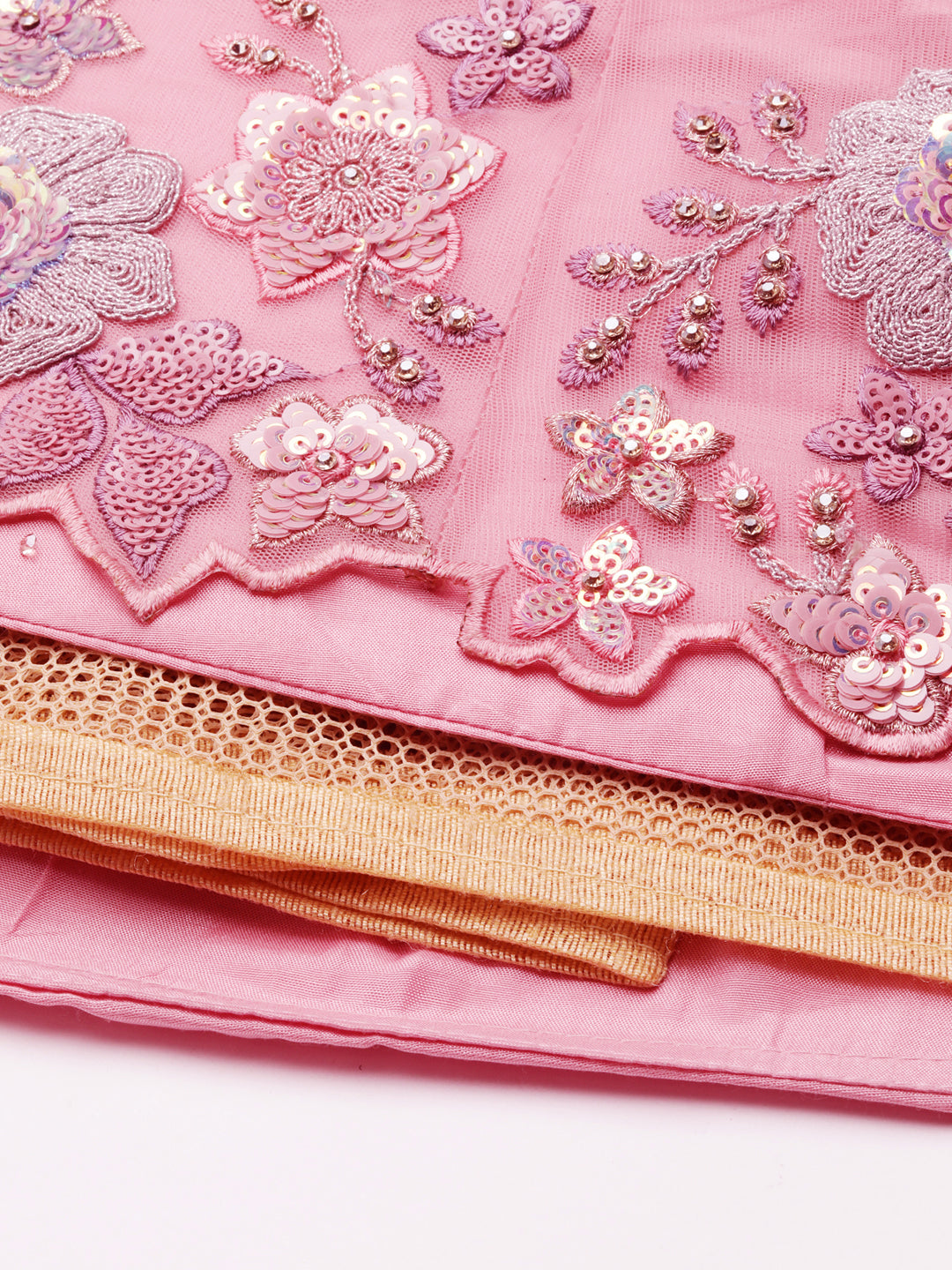House of Panchhi PINK Net Sequins with heavy Zarkan embroidery Lehenga choli & Dupatta | Grocsy