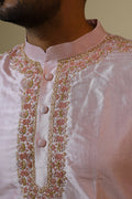 Light Coral Designer Men's Kurta by Hilo Design | Grocsy