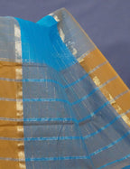 Dual Shade of Sky Blue And Grey Pure Mangalgiri Cotton By Gayathri Reddy Designer Studio | Grocsy