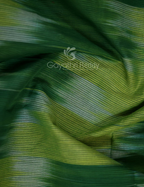 Dual Shades of Parrot Green And Mango Green Mangalagiri Ikkat Cotton Saree By Gayathri Reddy Designer Studio | Grocsy