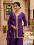 Anaita Purple Stylish Readymade Co-Ords Set | Grocsy