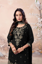 Anaita Black Vichitra Silk Readymade Suit with Coding Work | Grocsy