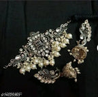 Tehzeeb Creations Women's Silver Colour Peacock Design Necklace And Earrings | Grocsy