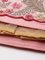 House of Panchhi Pink Organza Sequins And Zarkan Embroidery Lehenga Choli & Dupatta | Grocsy