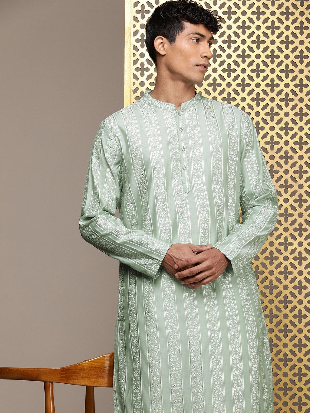 House of Pataudi Ethnic Motifs Printed Straight Jashn Kurta | Grocsy