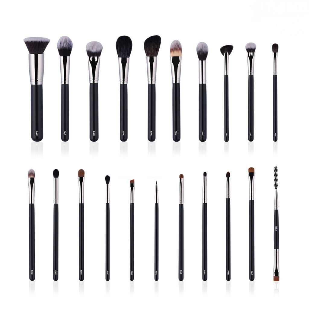 PAC Studio Absolute Basics - Amateur & Beginner MUA Set Lightweight Ergonomic Handles Hard Case Brush Pouch | Grocsy