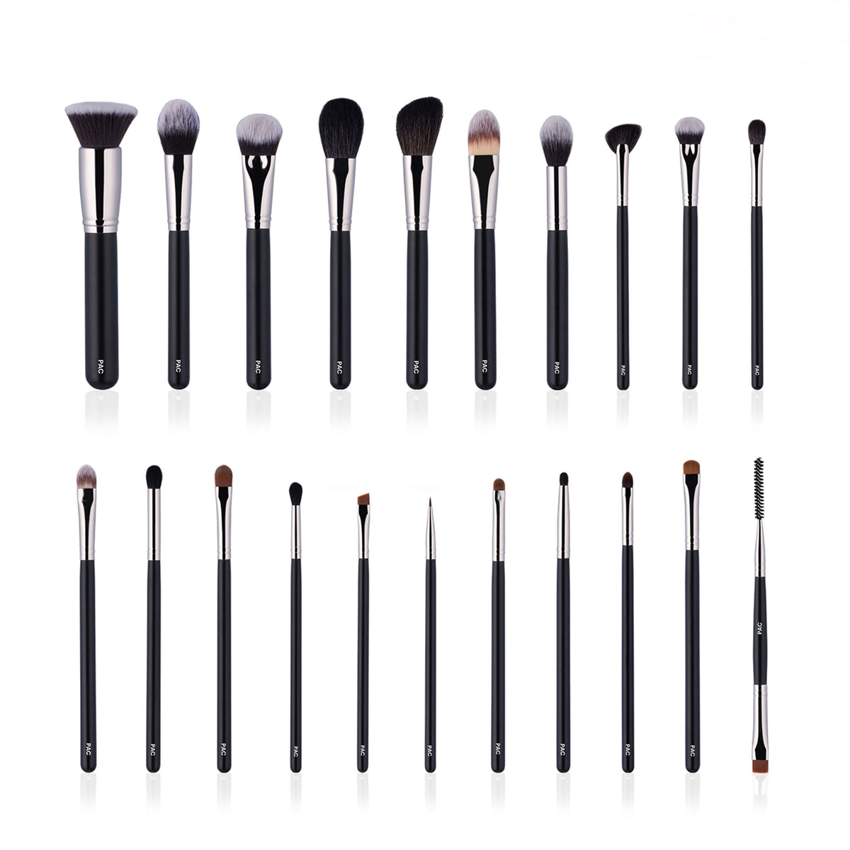 PAC Studio Absolute Basics - Amateur & Beginner MUA Set Lightweight Ergonomic Handles Hard Case Brush Pouch | Grocsy
