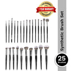 PAC Studio Synthetic Series -Complete Professional Brush Set, Feather Soft Synthetic Bristles, Sturdy Pouch | Grocsy