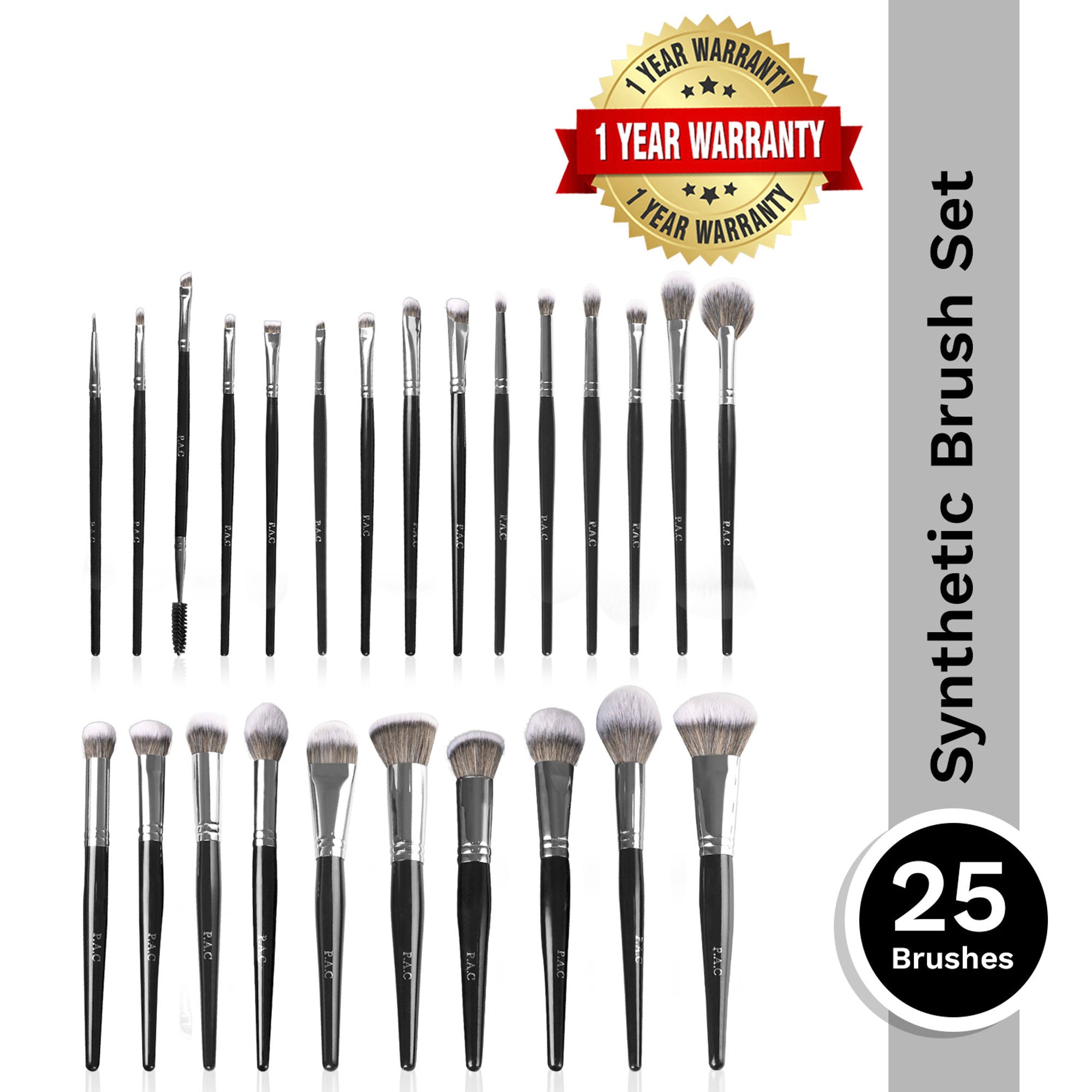 PAC Studio Synthetic Series -Complete Professional Brush Set, Feather Soft Synthetic Bristles, Sturdy Pouch | Grocsy