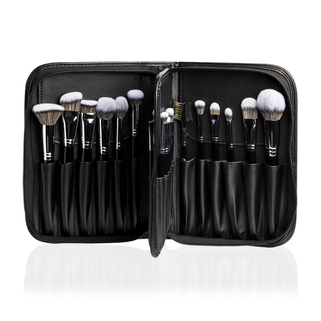 PAC Studio Synthetic Series -Complete Professional Brush Set, Feather Soft Synthetic Bristles, Sturdy Pouch | Grocsy