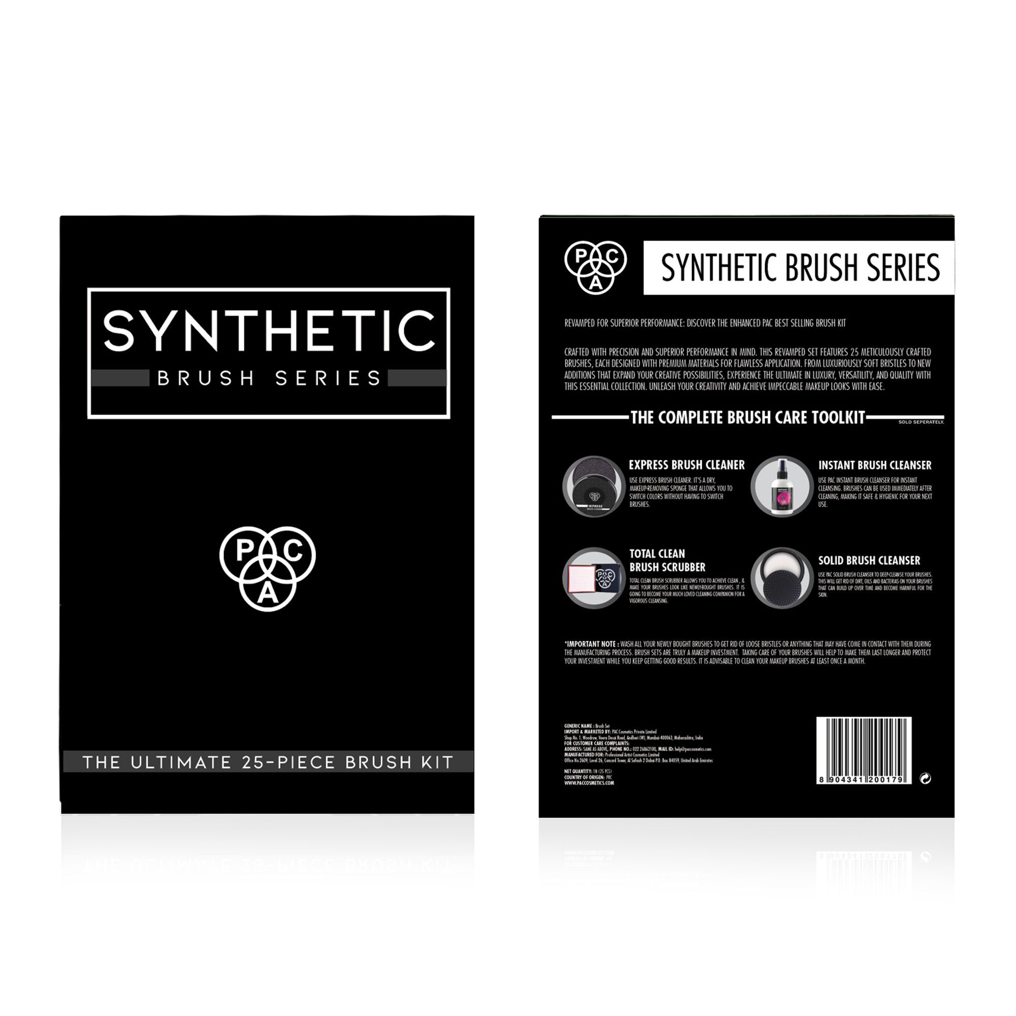 PAC Studio Synthetic Series -Complete Professional Brush Set, Feather Soft Synthetic Bristles, Sturdy Pouch | Grocsy