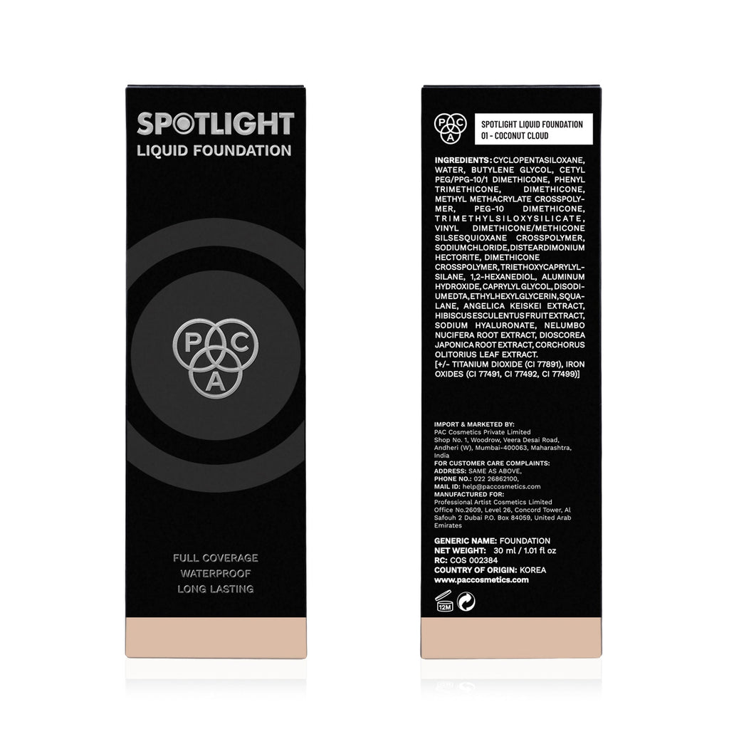 PAC Studio Spotlight Liquid Foundation - 01 Coconut Cloud | Grocsy