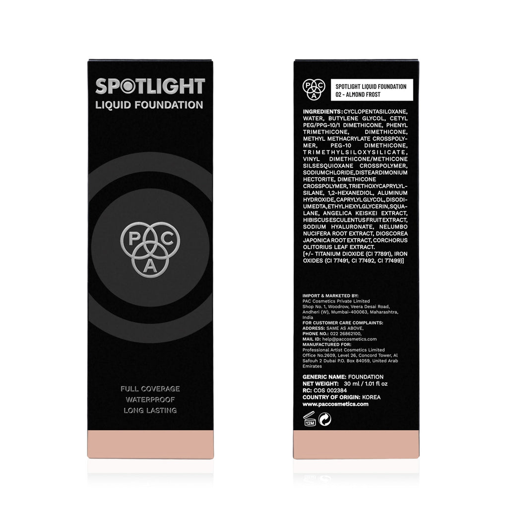 PAC Studio Spotlight Liquid Foundation - 02 Almond Frost | Grocsy
