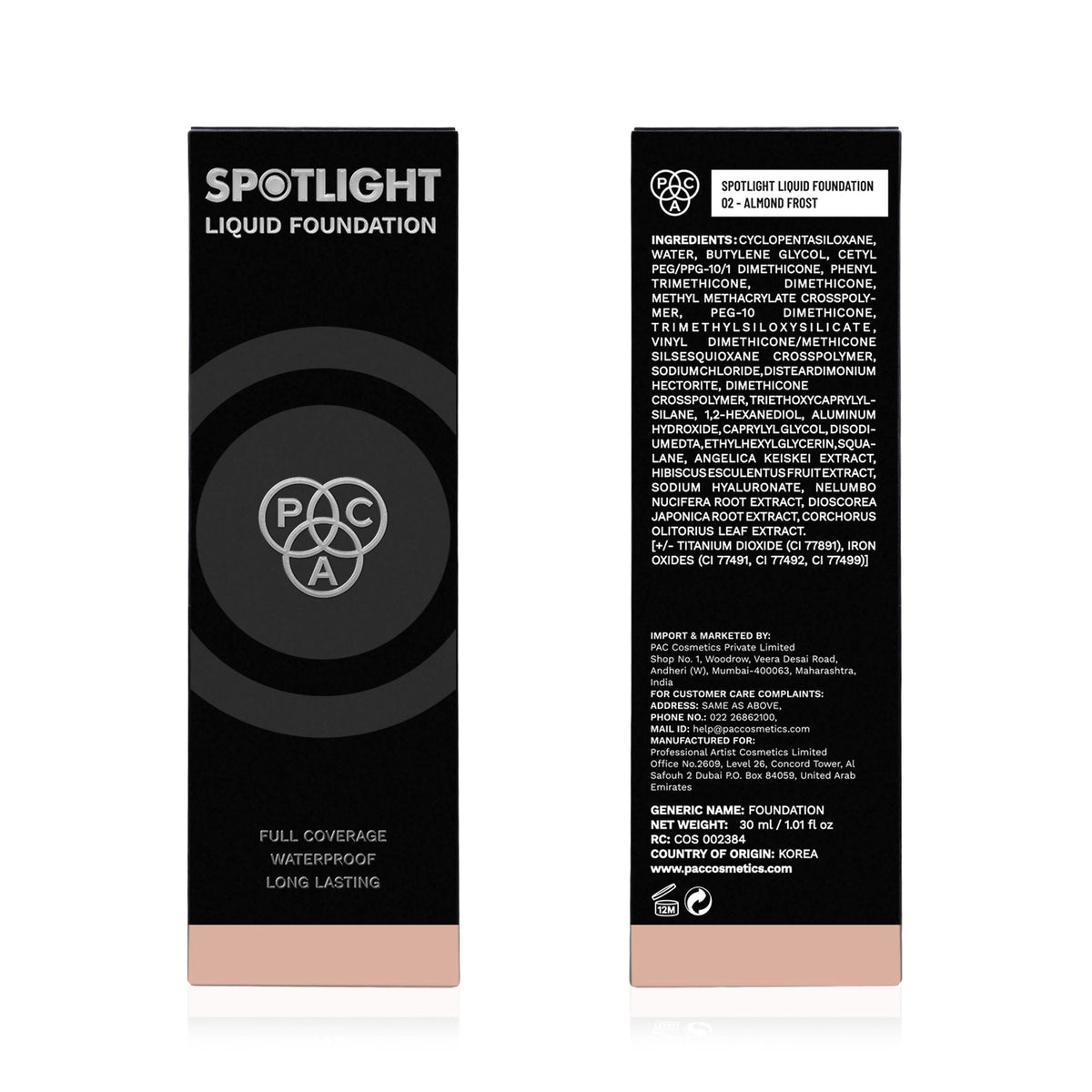PAC Studio Spotlight Liquid Foundation - 02 Almond Frost | Grocsy