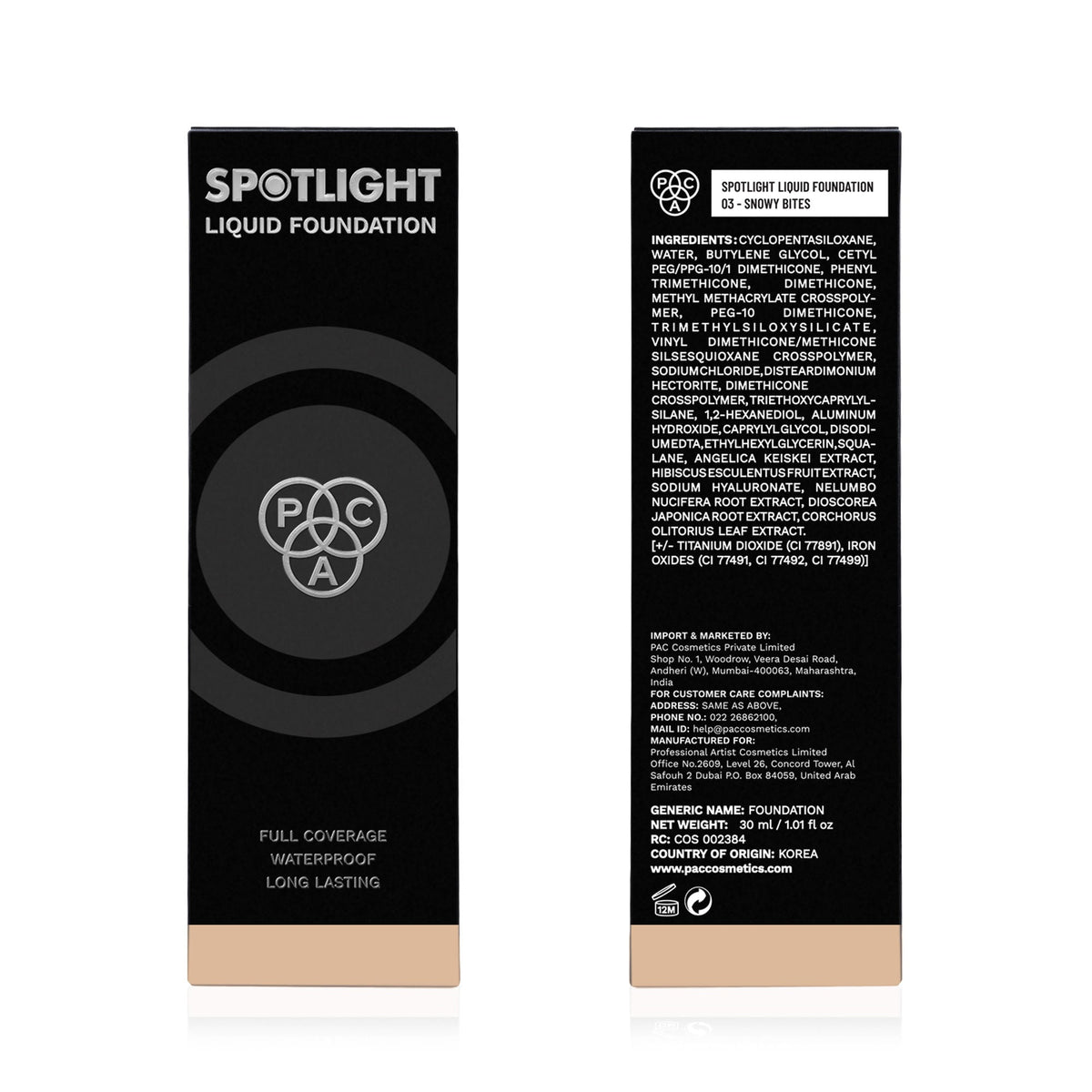 PAC Studio Spotlight Liquid Foundation - 03 Snowy Bites | Grocsy