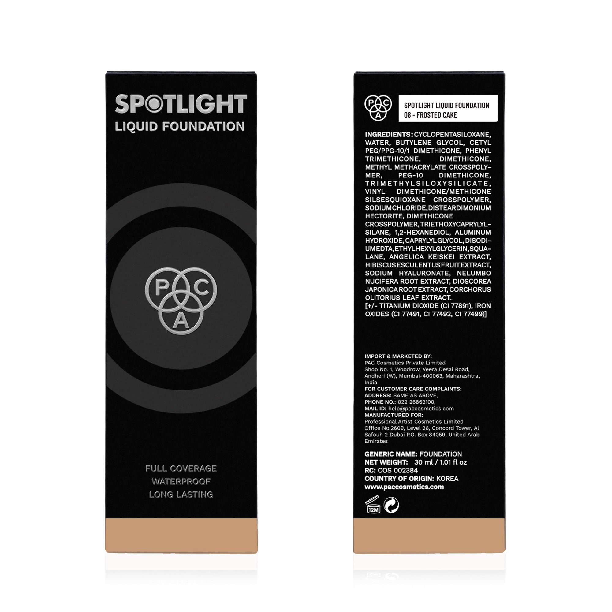 PAC Studio Spotlight Liquid Foundation - 08 Frosted Cake | Grocsy