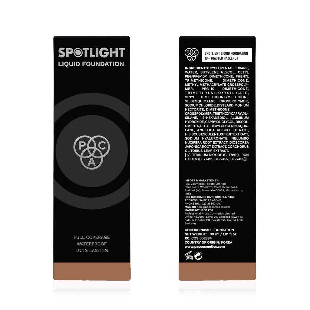 PAC Studio Spotlight Liquid Foundation - 10 Toasted Hazelnut | Grocsy