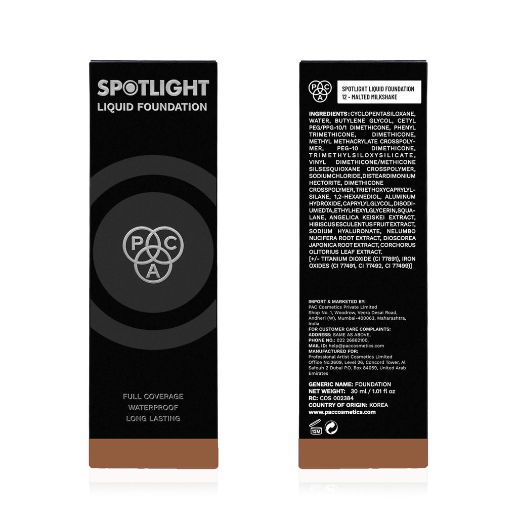 PAC Studio Spotlight Liquid Foundation - 12 Malted Milkshake | Grocsy