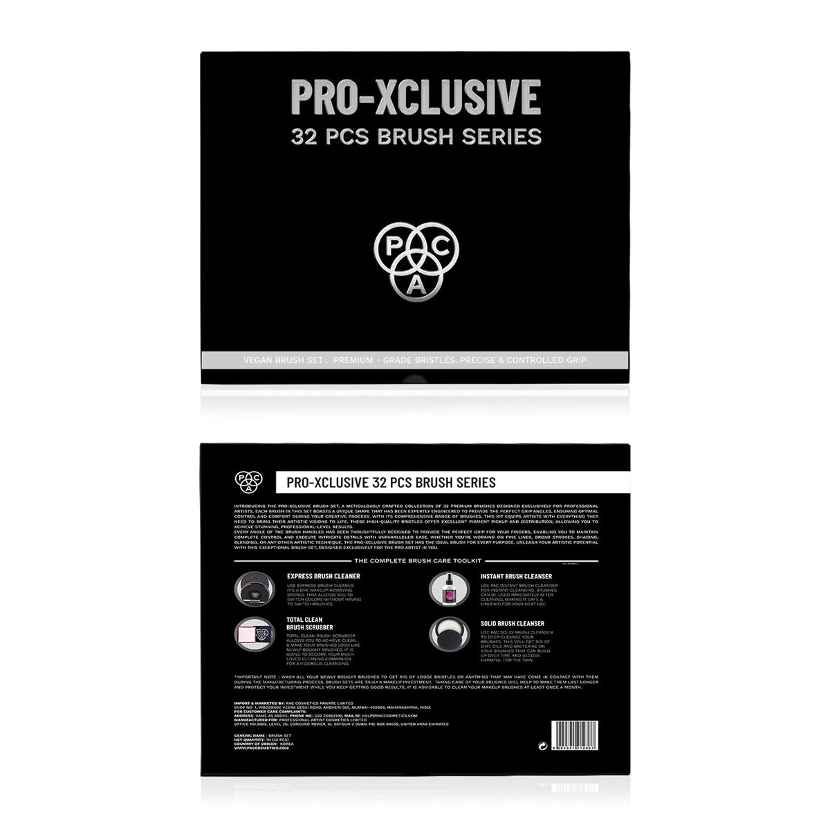 PAC Studio Pro-Xclusive Series - Ultra Luxe Ergonomic Handles, Feather Soft Bristles, Designed For Pro MUAs | Grocsy