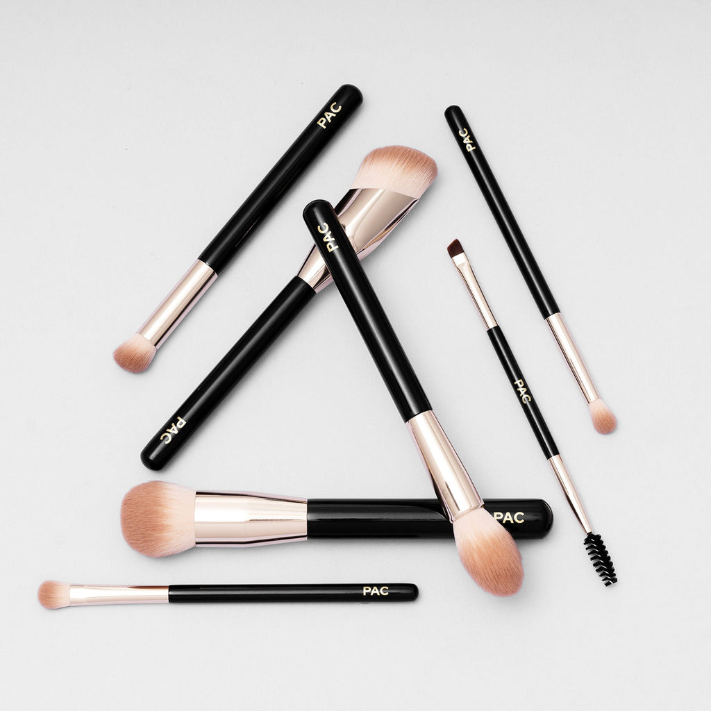 PAC Studio Beginner Basic Face & Eye Brush Kit - Sturdy Sleek Handles, Densely Packed Soft Bristles | Grocsy