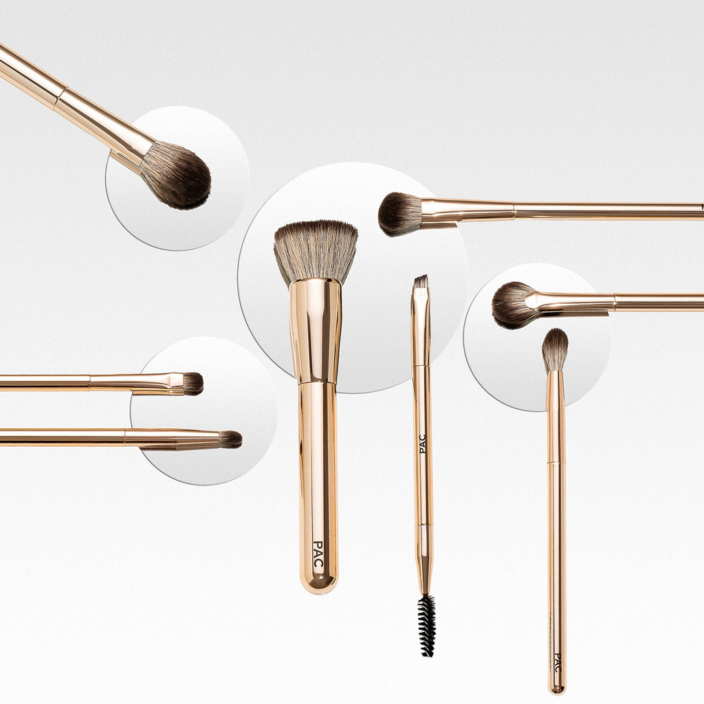 PAC Studio Everyday Glam Brush Kit - Ultra Luxe Handles, All in One Set for Versatile Looks, Elegant Pouch | Grocsy