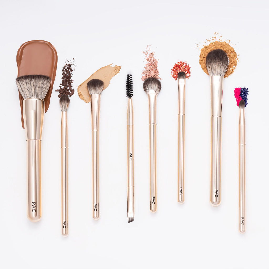 PAC Studio Everyday Glam Brush Kit - Ultra Luxe Handles, All in One Set for Versatile Looks, Elegant Pouch | Grocsy
