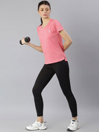 MKH Women Coral Dri-FIT Sports T-shirt | Grocsy