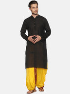 Sethukrishna Men Yellow & Red Readymade Dhoti | Grocsy
