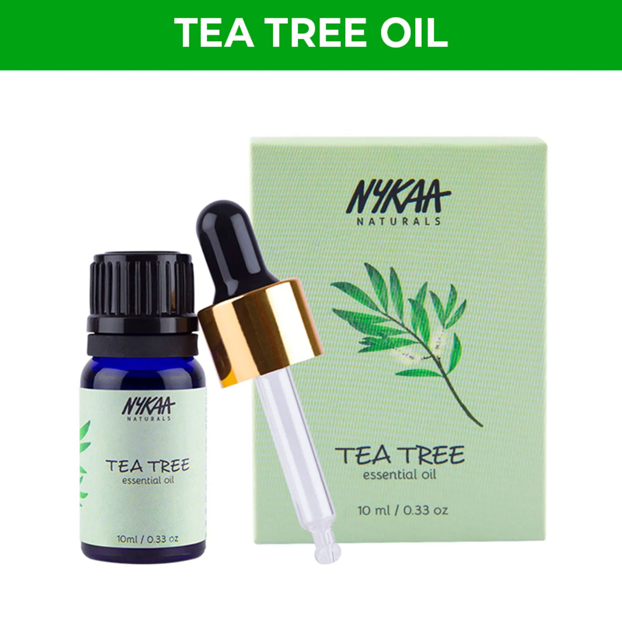 Nykaa Naturals Tea Tree Essential Oil For Acne & Hair Fall Control Solution - 100% Natural | Grocsy