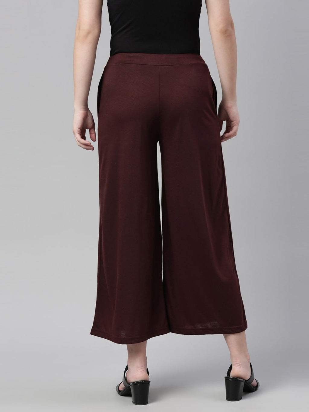 Souchii Brown Knitted Ethnic Palazzos | Grocsy