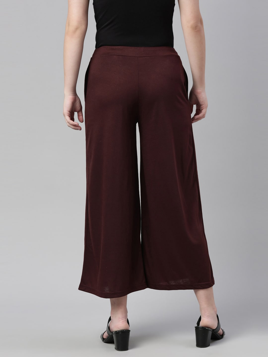 Souchii Brown Knitted Ethnic Palazzos | Grocsy