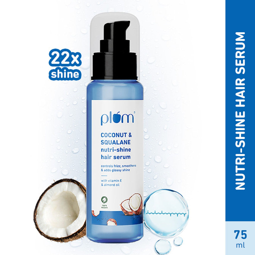 Plum Coconut & Squalane Nutri-Shine Hair Serum For Smooth- Shiny Hair | Grocsy