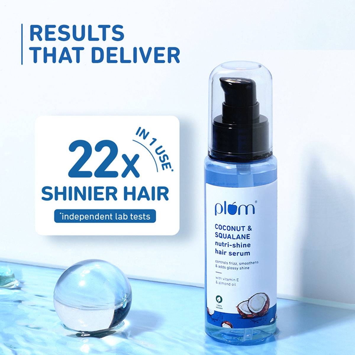 Plum Coconut & Squalane Nutri-Shine Hair Serum For Smooth- Shiny Hair | Grocsy