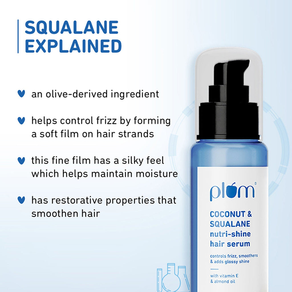 Plum Coconut & Squalane Nutri-Shine Hair Serum For Smooth- Shiny Hair | Grocsy