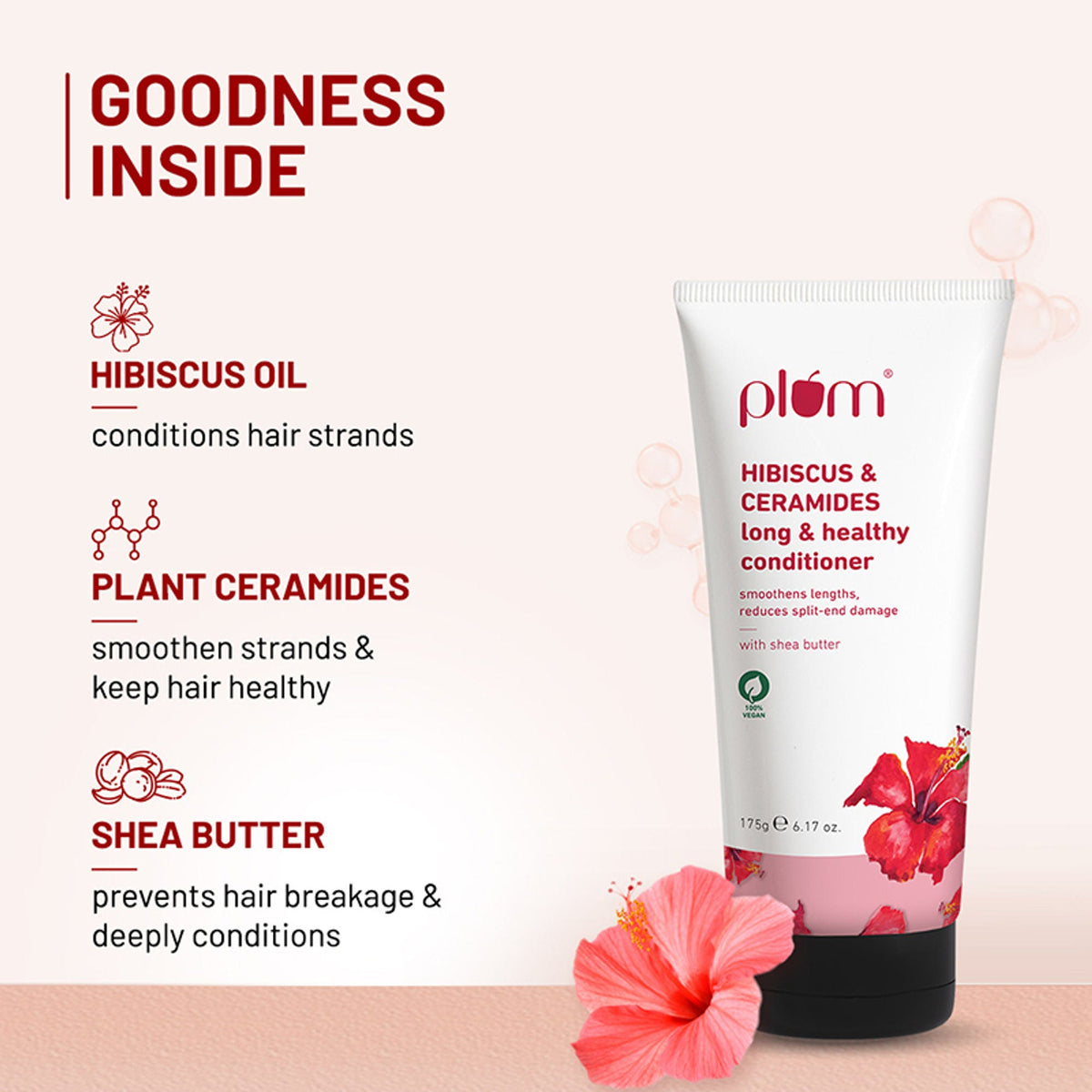Plum Hibiscus & Ceramides Conditioner For Healthy- Long Hair | Grocsy