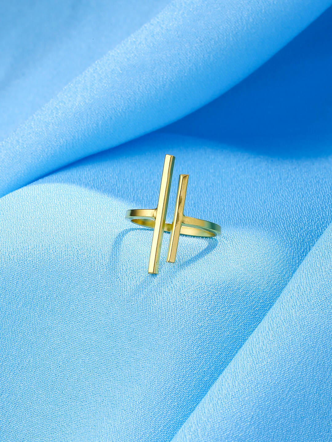NVR Women's Western Gold-Polished Ajustable Finger Ring | Grocsy