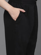 Ahalyaa Women Regular Sequinned Kurta with Trousers & With Dupatta - Black Color | Grocsy