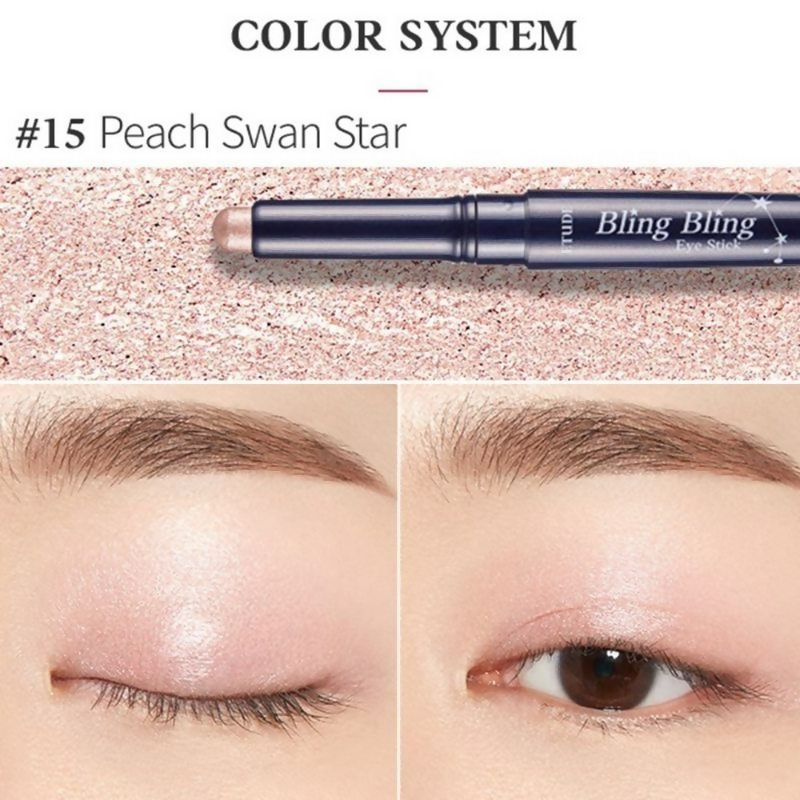 Etude House Bling Bling Eyeshadow Stick - 15 Peach Swan Star (21) | Grocsy