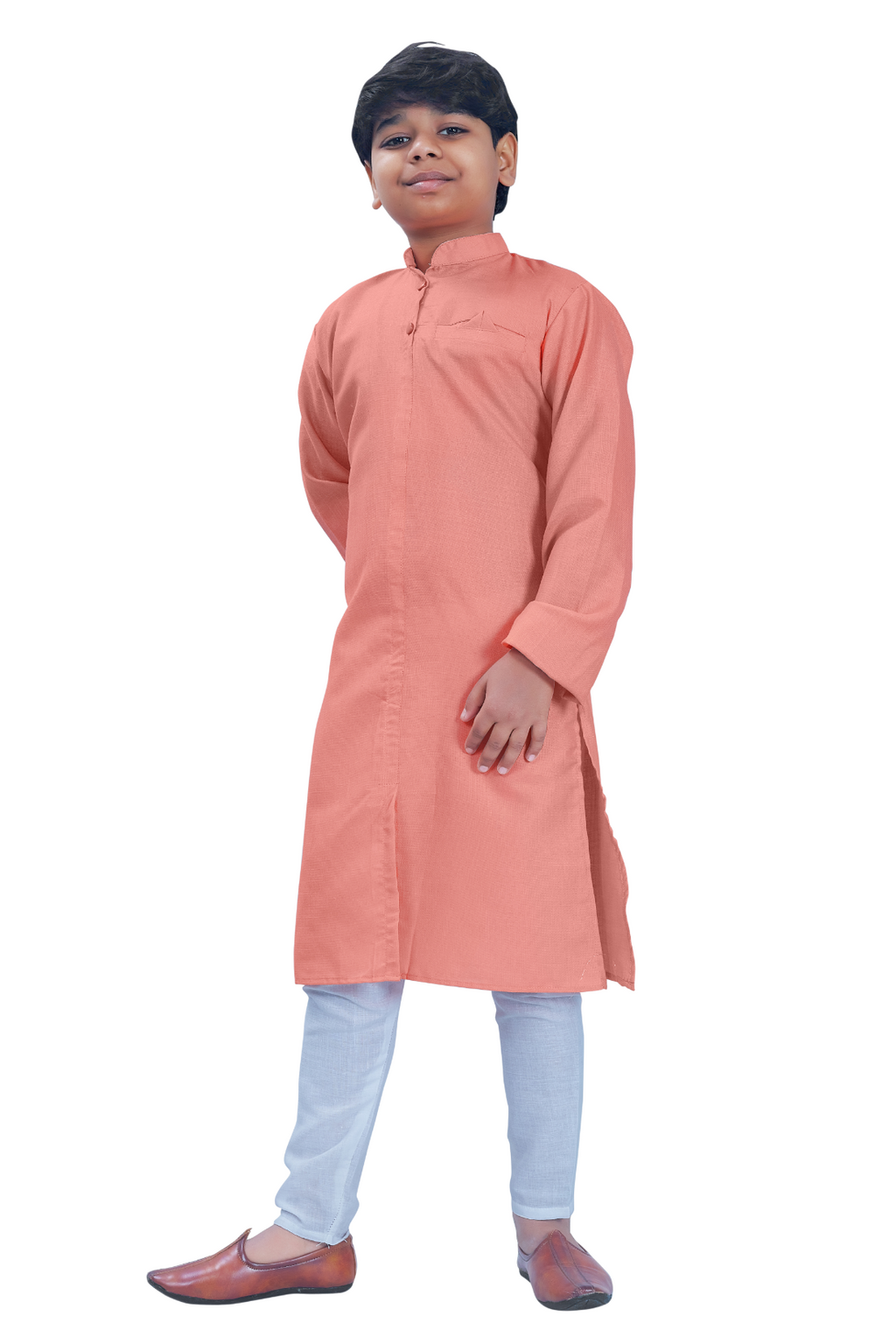 DEIANA'S Casual Designer Kurta Pyjama Set For Boys And kids (Peach) | Grocsy