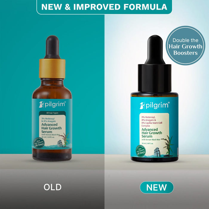 Pilgrim Redensyl 3% + Anagain 4% + 5% Capilia Stem Advanced Hair Growth Serum with Korean Black Rice | Grocsy