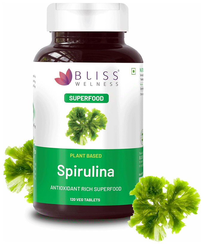 Bliss Welness Immunity & Wellness Spirulina Veg Tablet | Grocsy