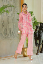 Vaasva Women Marble Print Embroidered Shirt With Solid Pants. | Grocsy