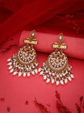Tehzeeb Creations Modern White Opal And Silver Chandelier Drop Earrings For Woman | Grocsy