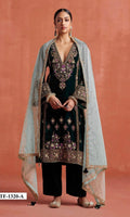 Anaita Black Heavy Velvet Suit With Embroidery Work | Grocsy