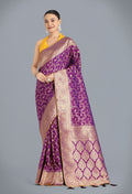 Monjolika Fashion Purple Color Banarasi Silk Wedding Collection Saree | Grocsy