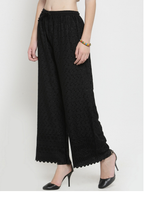 PAVONINE Black Color Full Chikankari Rayon Fabric Sharara For Women | Grocsy