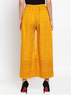 PAVONINE Mustard Color Full Chikankari Rayon Fabric Sharara For Women | Grocsy