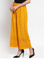 PAVONINE Mustard Color Full Chikankari Rayon Fabric Sharara For Women | Grocsy